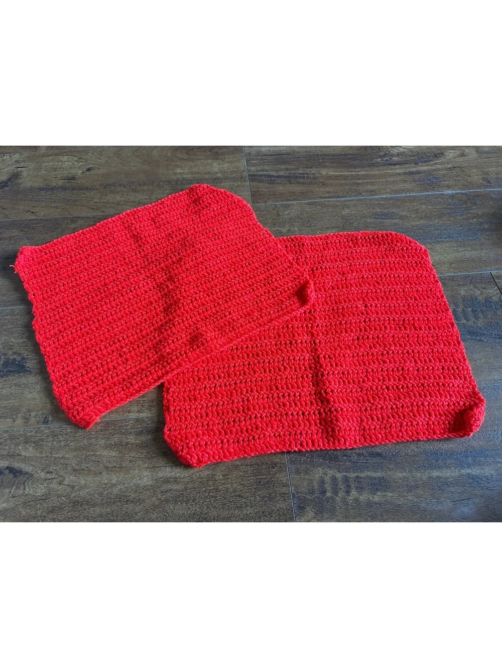 Handmade Red Crochet Dishcloths Set of 2